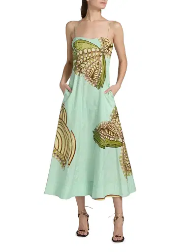 Ulla Johnson Women's Anna Zemankova Vesela Printed Cotton Cami Midi-Dress - Water Blossoms | Thumbnail 3 Ulla Johnson Women's Anna Zemankova Vesela Printed Cotton Cami Midi-Dress - Water Blossoms | Thumbnail 3