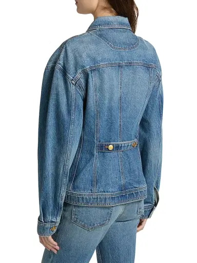 Ulla Johnson Women's The Noemi Lace-Up Denim Jacket | Thumbnail 5 Ulla Johnson Women's The Noemi Lace-Up Denim Jacket | Thumbnail 5