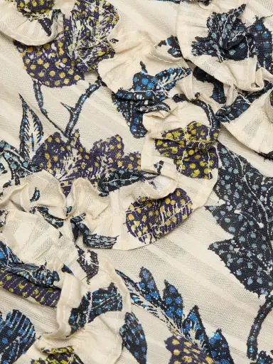 Ulla Johnson Women's Azrou Printed Ruffled Blouse - Porcelain | Thumbnail 7 Ulla Johnson Women's Azrou Printed Ruffled Blouse - Porcelain | Thumbnail 7
