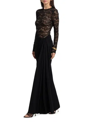 Ronny Kobo Women's Amalyia Lace Maxi Dress - Black | Thumbnail 2 Ronny Kobo Women's Amalyia Lace Maxi Dress - Black | Thumbnail 2