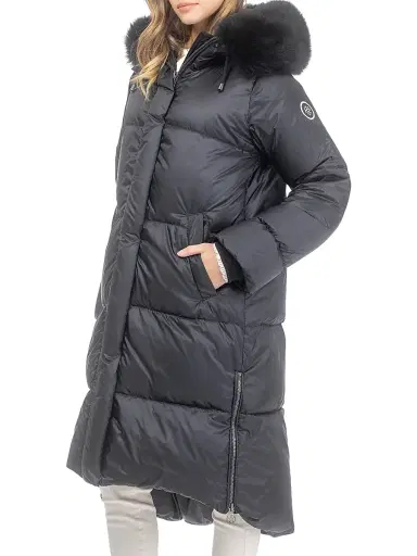 Gorski Women's Apres-Ski Jacket with Detachable Toscana Lamb Hood Trim - Black | Thumbnail 3 Gorski Women's Apres-Ski Jacket with Detachable Toscana Lamb Hood Trim - Black | Thumbnail 3