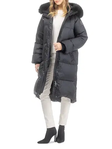 Gorski Women's Apres-Ski Jacket with Detachable Toscana Lamb Hood Trim - Black | Thumbnail 5 Gorski Women's Apres-Ski Jacket with Detachable Toscana Lamb Hood Trim - Black | Thumbnail 5