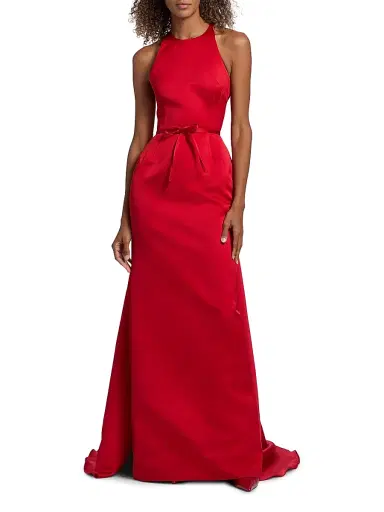 Atelier Prabal Gurung Women's Caroline Sleeveless Satin Gown - Red - Size 0 | Thumbnail 2 Atelier Prabal Gurung Women's Caroline Sleeveless Satin Gown - Red - Size 0 | Thumbnail 2