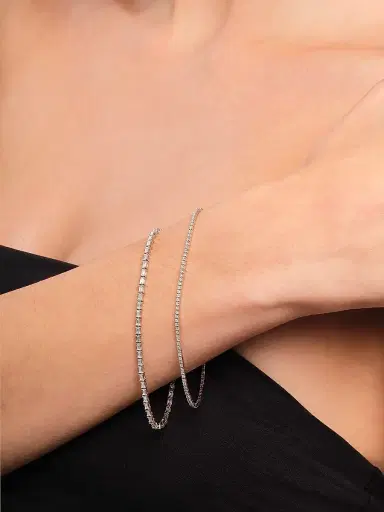 Lana Women's Skinny 14K White Gold & 0.64 TCW Diamond Tennis Bracelet - White Gold | Thumbnail 2 Lana Women's Skinny 14K White Gold & 0.64 TCW Diamond Tennis Bracelet - White Gold | Thumbnail 2