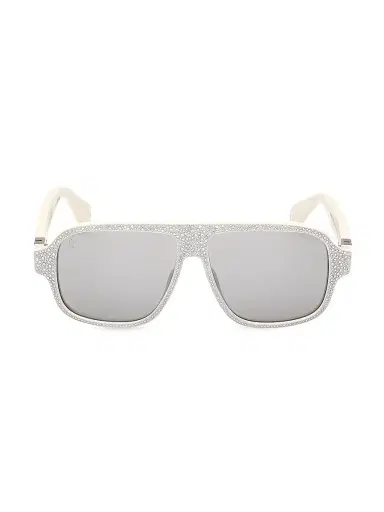 Christian Louboutin Men's Roller 57MM Crystal-Embellished Pilot Sunglasses | Thumbnail 2 Christian Louboutin Men's Roller 57MM Crystal-Embellished Pilot Sunglasses | Thumbnail 2