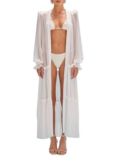 PatBO Women's Sunstone String Bikini Bottom - Off White | Thumbnail 2 PatBO Women's Sunstone String Bikini Bottom - Off White | Thumbnail 2