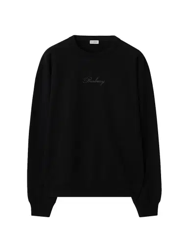 Burberry Men's Rowan Logo Cotton Crewneck Sweatshirt - Black | Thumbnail 1 Burberry Men's Rowan Logo Cotton Crewneck Sweatshirt - Black | Thumbnail 1