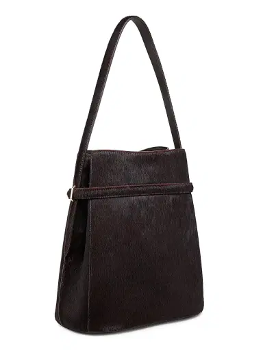 Toteme Women's Belted Calf Hair Bucket Bag - Wine | Thumbnail 3 Toteme Women's Belted Calf Hair Bucket Bag - Wine | Thumbnail 3