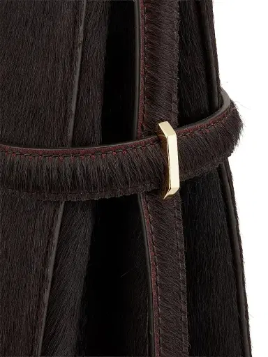 Toteme Women's Belted Calf Hair Bucket Bag - Wine | Thumbnail 6 Toteme Women's Belted Calf Hair Bucket Bag - Wine | Thumbnail 6