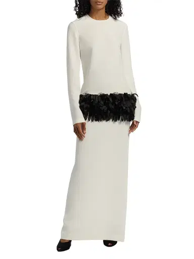 Toteme Women's Petal Long-Sleeve Maxi Dress - Off White | Thumbnail 3 Toteme Women's Petal Long-Sleeve Maxi Dress - Off White | Thumbnail 3