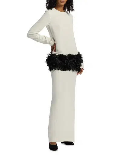 Toteme Women's Petal Long-Sleeve Maxi Dress - Off White | Thumbnail 4 Toteme Women's Petal Long-Sleeve Maxi Dress - Off White | Thumbnail 4