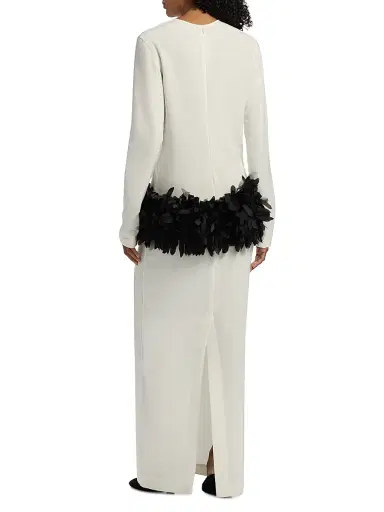 Toteme Women's Petal Long-Sleeve Maxi Dress - Off White | Thumbnail 5 Toteme Women's Petal Long-Sleeve Maxi Dress - Off White | Thumbnail 5