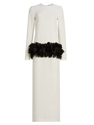 Toteme Women's Petal Long-Sleeve Maxi Dress - Off White | Thumbnail 1 Toteme Women's Petal Long-Sleeve Maxi Dress - Off White | Thumbnail 1