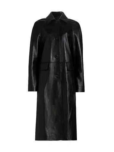 TOTEME Women's Raglan Leather Coat - Black - Size 12 | Thumbnail 1 TOTEME Women's Raglan Leather Coat - Black - Size 12 | Thumbnail 1