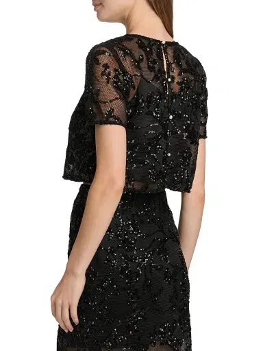 Kika Vargas Women's Kana Sequined Floral Lace Top - Black | Thumbnail 5 Kika Vargas Women's Kana Sequined Floral Lace Top - Black | Thumbnail 5