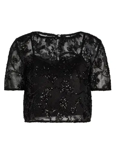 Kika Vargas Women's Kana Sequined Floral Lace Top | Thumbnail 1 Kika Vargas Women's Kana Sequined Floral Lace Top | Thumbnail 1