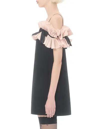 Valentino Garavani Women's Crepe Couture Short Dress - Black Pink - Size 6 | Thumbnail 3 Valentino Garavani Women's Crepe Couture Short Dress - Black Pink - Size 6 | Thumbnail 3