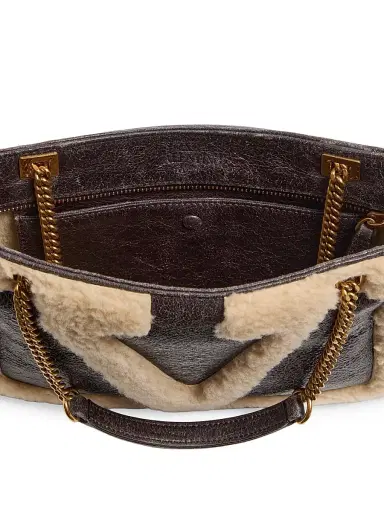Valentino Garavani Women's Viva Superstar Small Sheepskin Shopping Bag - Brown Beige | Thumbnail 7 Valentino Garavani Women's Viva Superstar Small Sheepskin Shopping Bag - Brown Beige | Thumbnail 7