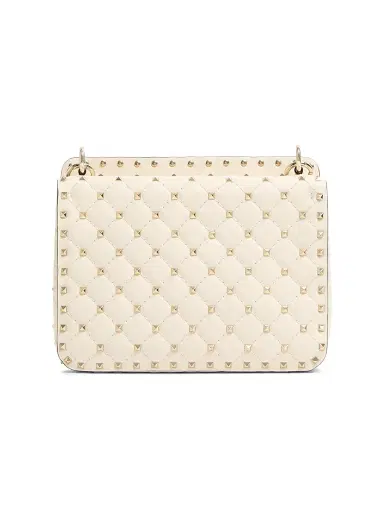 Valentino Garavani Women's Medium Nappa Rockstud Spike Shoulder Bag - Beige | Thumbnail 2 Valentino Garavani Women's Medium Nappa Rockstud Spike Shoulder Bag - Beige | Thumbnail 2