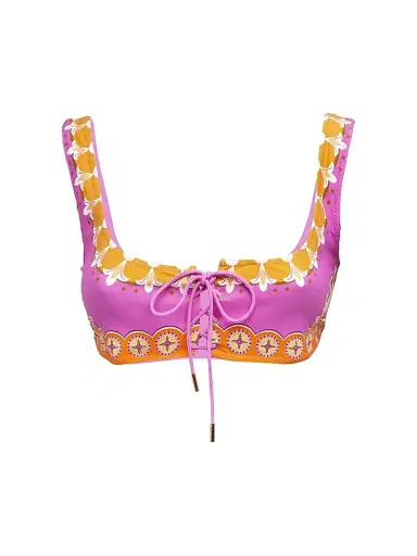 La DoubleJ Women's Sunset Bikini Top - Napoli Plates Placee Pink | Thumbnail 1 La DoubleJ Women's Sunset Bikini Top - Napoli Plates Placee Pink | Thumbnail 1