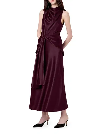NICHOLAS Women's Esmara Satin Sleeveless Maxi Dress - Blackberry | Thumbnail 3 NICHOLAS Women's Esmara Satin Sleeveless Maxi Dress - Blackberry | Thumbnail 3
