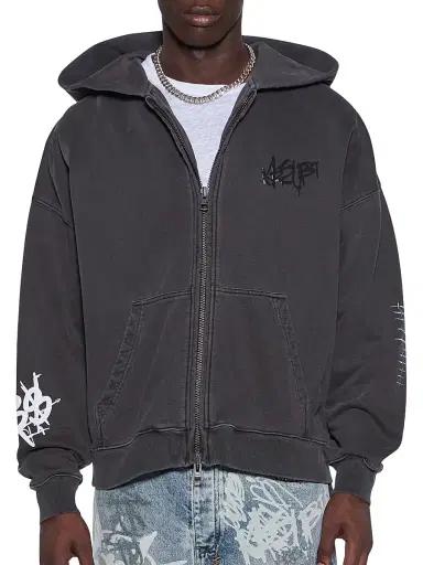 Ksubi Men's Graff Ekcess Zip Hoodie - Black | Thumbnail 4 Ksubi Men's Graff Ekcess Zip Hoodie - Black | Thumbnail 4