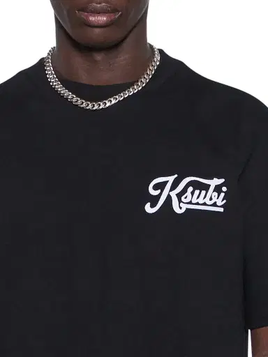 Ksubi Men's Outfield Ekcess Logo Cotton Jersey Oversized T-Shirt - Black | Thumbnail 4 Ksubi Men's Outfield Ekcess Logo Cotton Jersey Oversized T-Shirt - Black | Thumbnail 4
