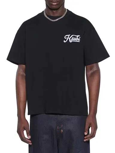 Ksubi Men's Outfield Ekcess Logo Cotton Jersey Oversized T-Shirt - Black | Thumbnail 1 Ksubi Men's Outfield Ekcess Logo Cotton Jersey Oversized T-Shirt - Black | Thumbnail 1