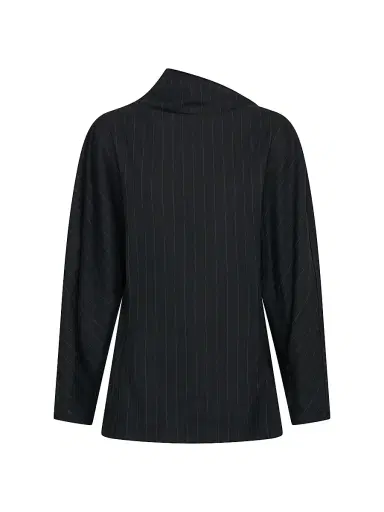 NICHOLAS Women's Bettina Draped Pinstriped Top - Black | Thumbnail 1 NICHOLAS Women's Bettina Draped Pinstriped Top - Black | Thumbnail 1