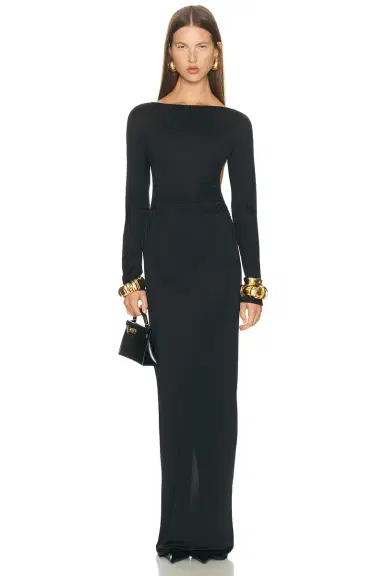 Helsa The Ruched Open Back Jersey Dress | Thumbnail 4 Helsa The Ruched Open Back Jersey Dress | Thumbnail 4
