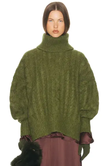 Helsa Claudiya Cable Turtleneck | Thumbnail 3 Helsa Claudiya Cable Turtleneck | Thumbnail 3