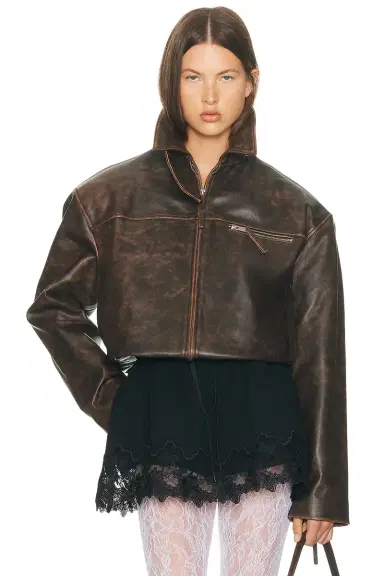 Helsa The Leather Oversized Moto Jacket | Thumbnail 3 Helsa The Leather Oversized Moto Jacket | Thumbnail 3