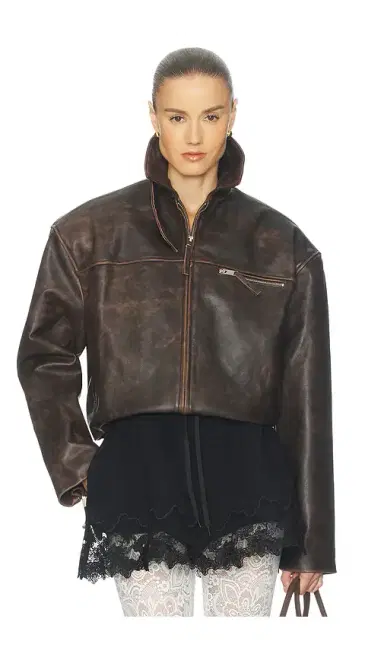 Helsa The Leather Oversized Moto Jacket | Thumbnail 1 Helsa The Leather Oversized Moto Jacket | Thumbnail 1