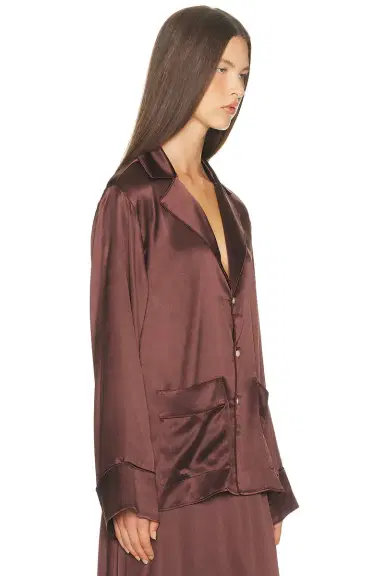 Helsa The Silk Charmeuse Pajama Shirt | Thumbnail 4 Helsa The Silk Charmeuse Pajama Shirt | Thumbnail 4
