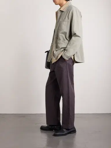 Folk Cropped Wide-Leg Striped Cotton-Seersucker Trousers - Men | Thumbnail 2 Folk Cropped Wide-Leg Striped Cotton-Seersucker Trousers - Men | Thumbnail 2