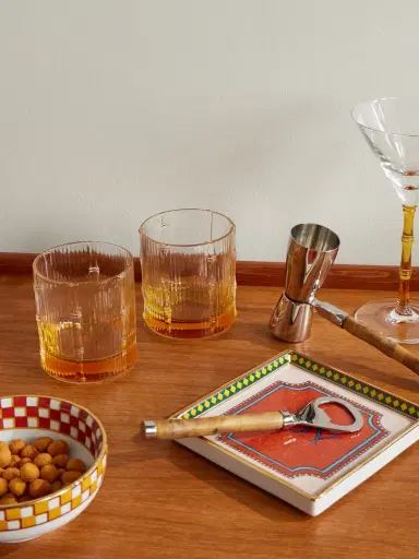 La DoubleJ Bamboo Set of Two Crystal Glass Tumblers - Men | Thumbnail 2 La DoubleJ Bamboo Set of Two Crystal Glass Tumblers - Men | Thumbnail 2