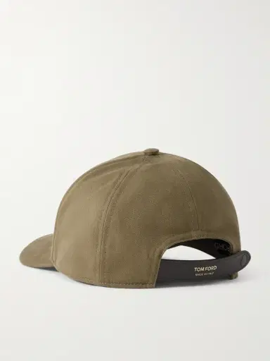 Tom Ford Logo-Embroidered Leather-Trimmed Cotton-Twill Baseball Cap - Men | Thumbnail 4 Tom Ford Logo-Embroidered Leather-Trimmed Cotton-Twill Baseball Cap - Men | Thumbnail 4