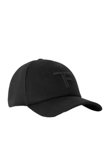 Tom Ford Logo-Embroidered Leather-Trimmed Cashmere Baseball Cap - Men | Thumbnail 1 Tom Ford Logo-Embroidered Leather-Trimmed Cashmere Baseball Cap - Men | Thumbnail 1