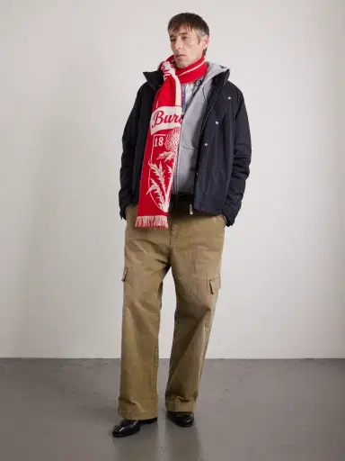 Burberry Logo-Jacquard Fringed Wool Scarf - Men | Thumbnail 2 Burberry Logo-Jacquard Fringed Wool Scarf - Men | Thumbnail 2