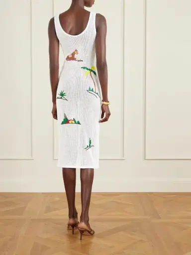 Staud Luma Embroidered Open-knit Cotton Midi Dress | Thumbnail 4 Staud Luma Embroidered Open-knit Cotton Midi Dress | Thumbnail 4
