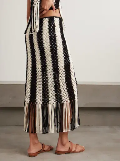 Zimmermann Wanderlust Fringed Striped Macramé Cotton Maxi Skirt | Thumbnail 4 Zimmermann Wanderlust Fringed Striped Macramé Cotton Maxi Skirt | Thumbnail 4