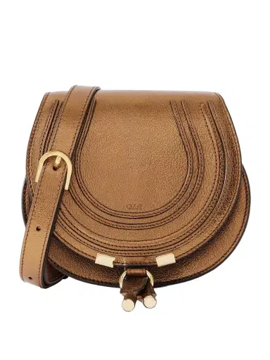 Chloé Marcie Metallic Crinkled-leather Shoulder Bag | Thumbnail 1 Chloé Marcie Metallic Crinkled-leather Shoulder Bag | Thumbnail 1