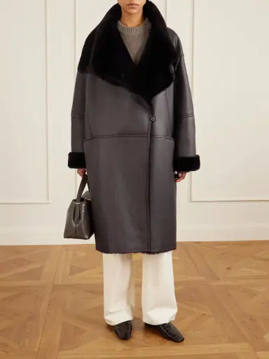 TOTEME Paneled Shearling Coat | Thumbnail 2 TOTEME Paneled Shearling Coat | Thumbnail 2