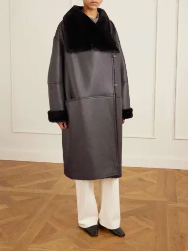 TOTEME Paneled Shearling Coat | Thumbnail 3 TOTEME Paneled Shearling Coat | Thumbnail 3