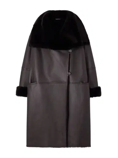 TOTEME Paneled Shearling Coat | Thumbnail 1 TOTEME Paneled Shearling Coat | Thumbnail 1