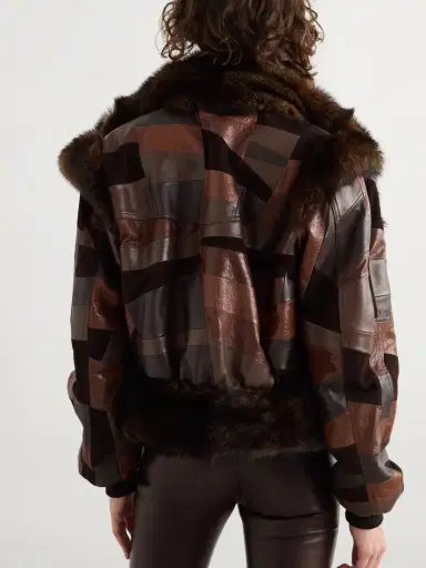 Chloé Patchwork Leather And Shearling Jacket | Thumbnail 4 Chloé Patchwork Leather And Shearling Jacket | Thumbnail 4