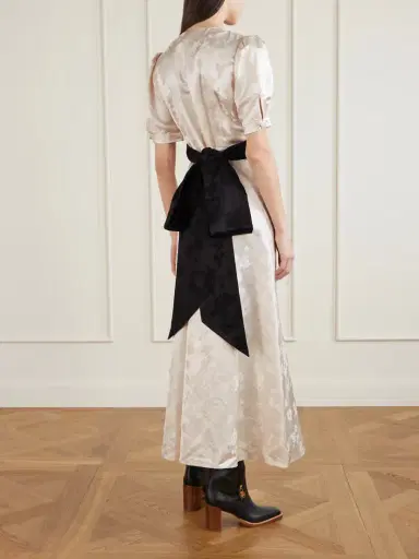 Gabriela Hearst Larkin Belted Floral-jacquard Silk-satin Maxi Dress | Thumbnail 3 Gabriela Hearst Larkin Belted Floral-jacquard Silk-satin Maxi Dress | Thumbnail 3