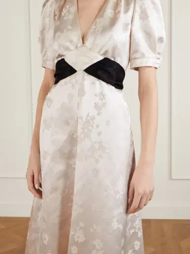 Gabriela Hearst Larkin Belted Floral-jacquard Silk-satin Maxi Dress | Thumbnail 4 Gabriela Hearst Larkin Belted Floral-jacquard Silk-satin Maxi Dress | Thumbnail 4