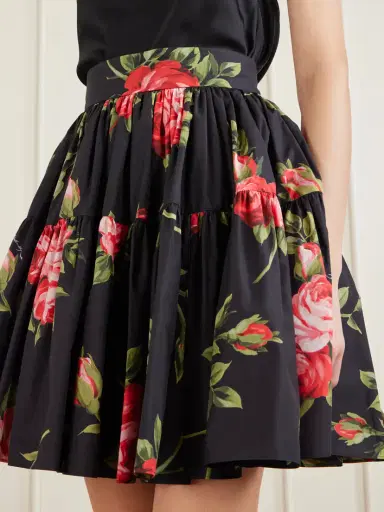 Dolce & Gabbana Tiered Floral-print Cotton-poplin Mini Skirt | Thumbnail 4 Dolce & Gabbana Tiered Floral-print Cotton-poplin Mini Skirt | Thumbnail 4