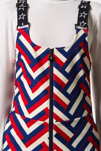 Perfect Moment JG Bib Ski Pant - Waffle Print Red | Thumbnail 2 Perfect Moment JG Bib Ski Pant - Waffle Print Red | Thumbnail 2